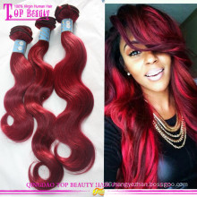 Indian remy human hair color 99j hair weave red braiding hair